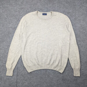 Proper Cloth Sweater Mens Large Silk Merino Wool Quiet Luxury Lightweight Gray